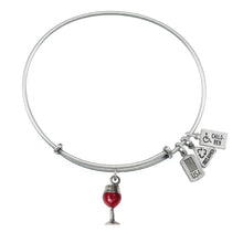 Load image into Gallery viewer, Wind &amp; Fire Red Wine Glass Charm Bangle
