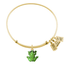 Load image into Gallery viewer, Wind &amp; Fire Frog Enameled Charm Bangle 
