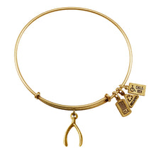 Load image into Gallery viewer, Wind &amp; Fire Wishbone Charm Bangle
