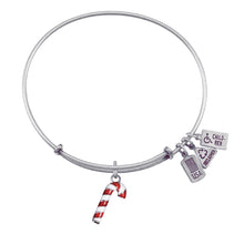Load image into Gallery viewer, Wind &amp; Fire Candy Cane (Enameled) Charm Bangle
