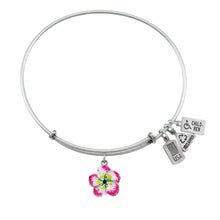 Load image into Gallery viewer, Wind &amp; Fire Plumeria (Enameled) Charm Bangle
