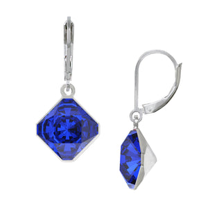 Wind & Fire September/Majestic Blue 10mm Diamond-Shape Leverback Earrings