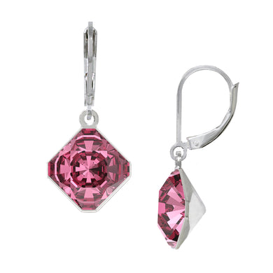 Wind & Fire October/Vintage Rose 10mm Diamond-Shape Leverback Earrings