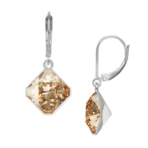 Wind & Fire November/Golden Shadow 10mm Diamond-Shape Leverback Earrings