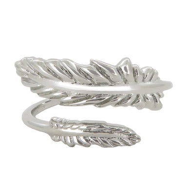 Wind & Fire Feather Sterling Silver Ring Wrap