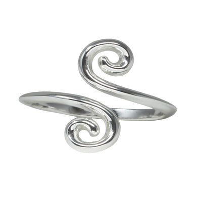 Wind & Fire Swirls Sterling Silver Ring Wrap