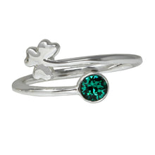Load image into Gallery viewer, Wind &amp; Fire Shamrock &amp; Crystal Sterling Silver Ring Wrap
