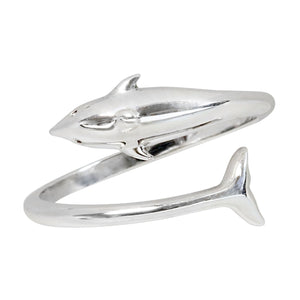 Dolphin Sterling Silver Ring Wrap