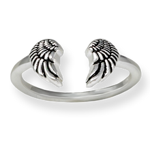 Load image into Gallery viewer, Angel Wings Sterling Silver Ring Wrap
