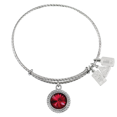 Wind & Fire January Birthstone Sterling Silver Charm Bangle