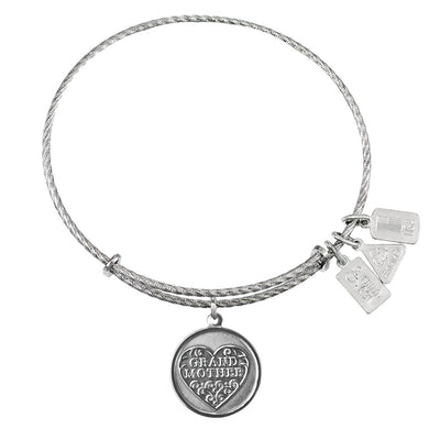 Wind & Fire Grandmother Filigree Heart Sterling Silver Charm Bangle