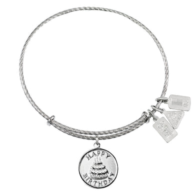 Wind & Fire Happy Birthday Sterling Silver Charm Bangle