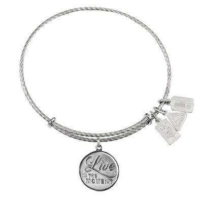 Wind & Fire Live in the Moment Sterling Silver Charm Bangle
